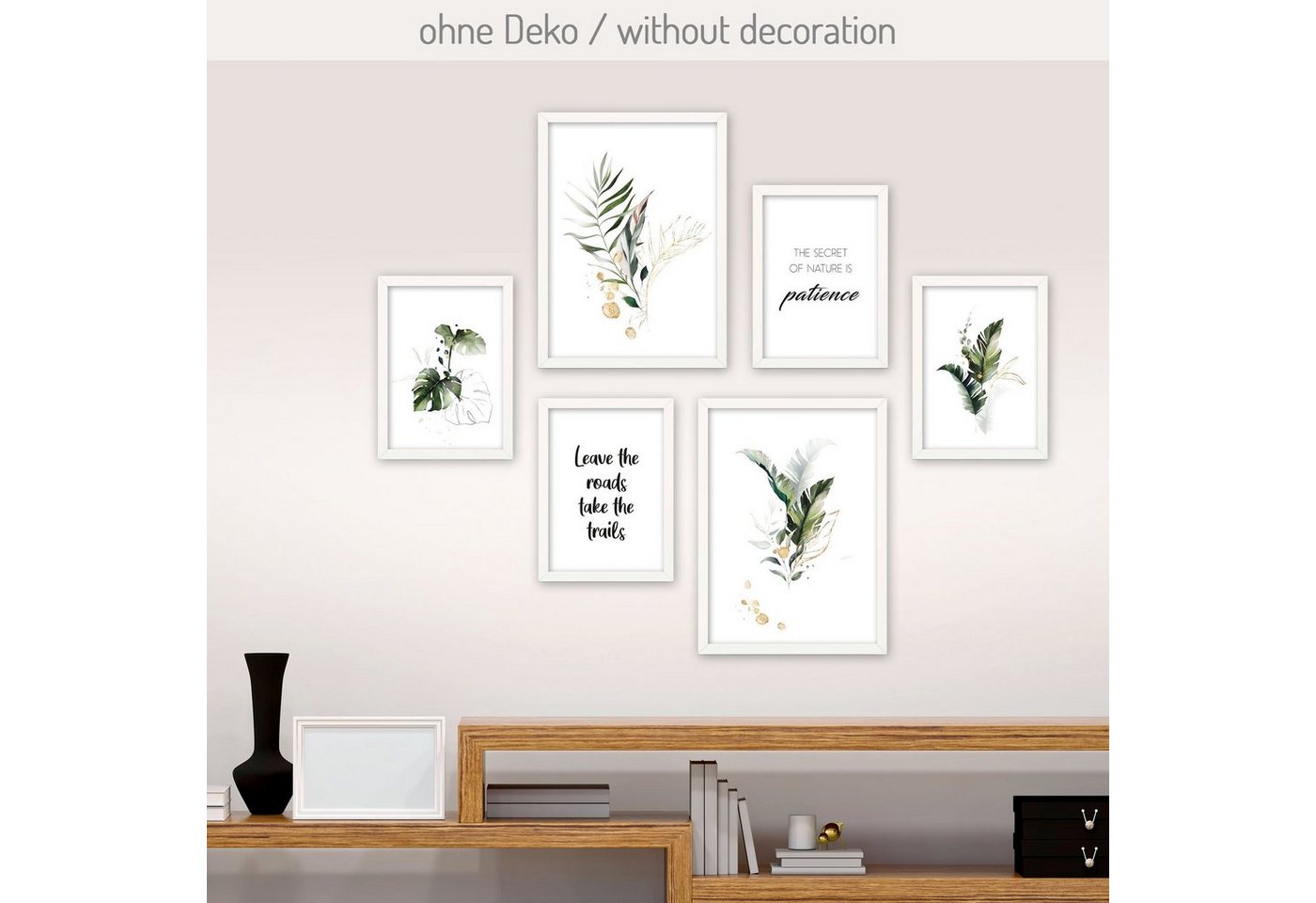 Poster, Natur, Pflanze, Aquarell, Inspiration, Spruch (Set, 6 St), 6-teiliges Poster-Set, Kunstdruck, Wandbild, Posterwand, Bilderwand, optional mit Rahmen, WP560 von Kreative Feder