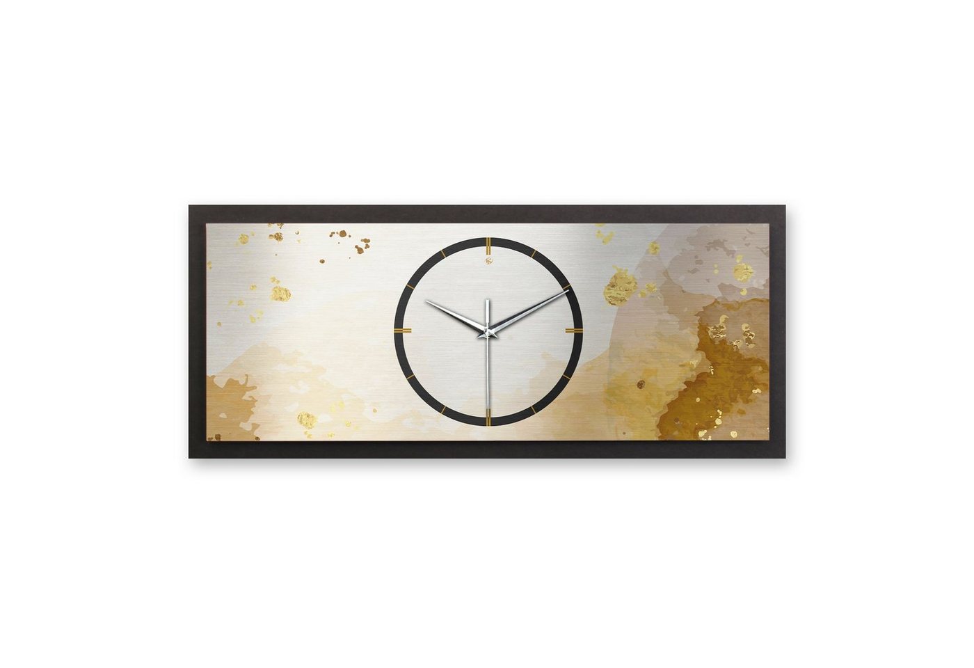 Kreative Feder Wanduhr 3D Designer-Wanduhr Golden (ohne Ticken, Funk- oder Quarzuhrwerk, elegant, außergewöhnlich, modern) von Kreative Feder