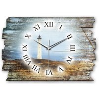 Designer Wanduhr Aus Holz Im Shabby Style Design Weißer Leuchtturm Designer Wanduhr Aus Holz Im Shabby Style Design Weißer Leuchtturm von KreativeFeder