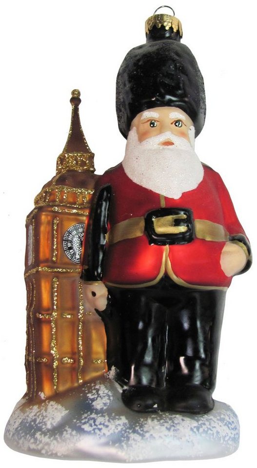 Krebs Glas Lauscha Christbaumschmuck Multicolor 15cm Englischer Beefeater Santa, Glasornament, mundgeblasen von Krebs Glas Lauscha