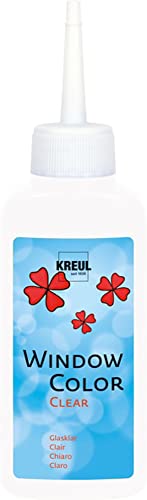 KREUL 40201 - Window Color Clear farblos 80 ml, Fenstermalfarbe auf Wasserbasis, mit glatter glasklarer Oberfläche, geeignet für Oberflächen wie Glas, Spiegel und Fliesen von Kreul