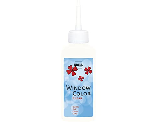 KREUL 40202 - Window Color Clear weiß 80 ml, Fenstermalfarbe auf Wasserbasis, mit glatter glasklarer Oberfläche, geeignet für Oberflächen wie Glas, Spiegel und Fliesen von Kreul