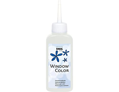 KREUL 42702 - Window Color schneeweiß 80 ml, Fenstermalfarbe auf Wasserbasis, mit strukturierter Oberfläche, für Glas, Spiegel, Fliesen und andere glatte Flächen von Kreul