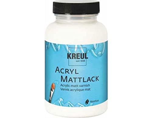 KREUL 79415 - Acryl Mattlack auf Wasserbasis, 275 ml Glas, matt transparent, Schutz-und Überzugslack für durchgetrocknete Aufmalungen, bedingt witterungsbeständig, speichelecht von Kreul