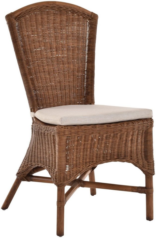 Krines Home Esszimmerstuhl Rattan Esszimmer-Sessel Rattanstuhl Esszimmerstuhl Küchenstuhl, Hohe Rückenlehne von Krines Home