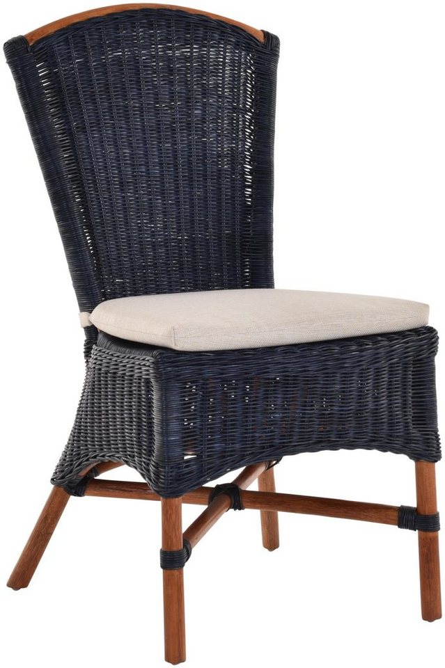 Krines Home Esszimmerstuhl Rattan Esszimmer-Sessel Rattanstuhl Esszimmerstuhl Küchenstuhl, Hohe Rückenlehne von Krines Home