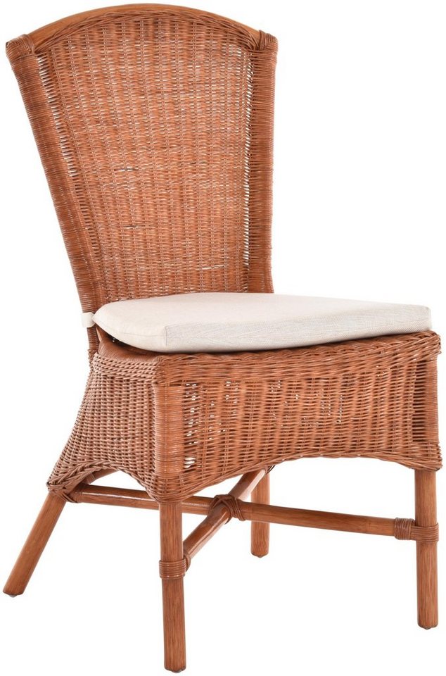 Krines Home Esszimmerstuhl Rattan Esszimmer-Sessel Rattanstuhl Esszimmerstuhl Küchenstuhl, Hohe Rückenlehne von Krines Home