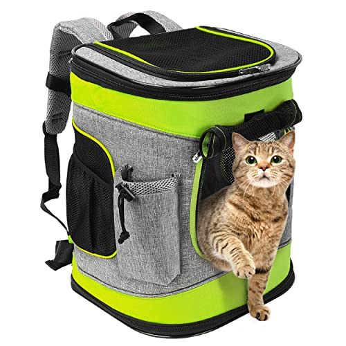 Kritter Planet Haustier-Rucksack mit Mesh-Fenster, atmungsaktive und Faltbare Hundetasche für Hunde und Katzen, herausnehmbare innere Haustier-Matte, für Wandern Radfahren Outdoor, 7kg Welpen von Kritter Planet