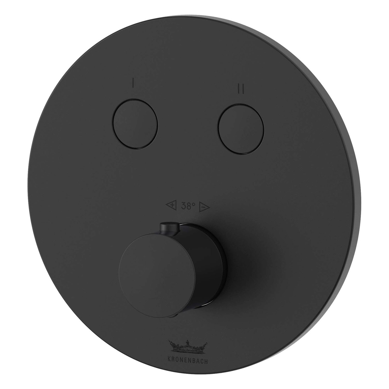 Kronenbach Thermostat Unterputz für 2 Verbraucher runde Ausführung Smart Push in Schwarz Matt von Kronenbach