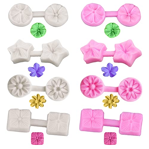 Ksopsdey Fondantform aus Silikon, Mini Blumen Silikonform, Backform 3D-Backformen, Kuchendekorationswerkzeuge, DIY-Silikon-Backfondantformen Kuchendekorationsbedarf Schokoladenwerkzeugzubehör von Ksopsdey