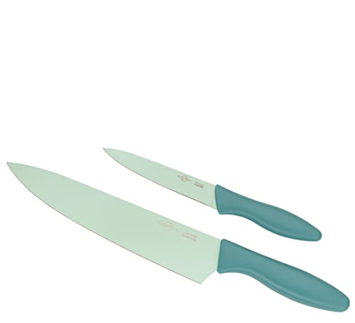 Küchenprofi Messer-Set 2-teilig COLOURS Petrol | Kochmesser, Gemüsemesser | Antihaftbeschichtete Edelstahlklinge | Ergonomischer Kunststoffgriff von Küchenprofi
