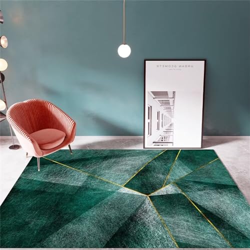 Kunsen Bad Teppich Abstrakte Moderne Wohnzimmerdekoration, rutschfest, fleckfest und waschbar flauschig grün Rugs for Living Room Beliebt300x400CM von Kunsen