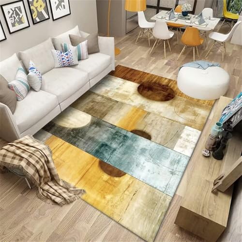 Kunsen Bodenschutzmatte Teppich 200X290CM braun gelb blau rutschfest langlebig Moderne geometrische Muster Wohnzimmer groß Büro Kunsen Bodenschutzmatte Teppich 200X290CM braun gelb blau rutschfest langlebig Moderne geometrische Muster Wohnzimmer groß Büro von Kunsen
