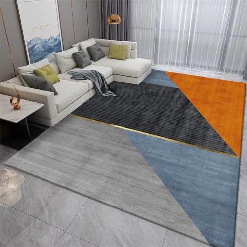 rutsch Teppich Living Floor Nicht verformt Orange grau blau geometrisches Design rechteckig Wohnzimmer Zubehör modernen Stil kann angepasst Werden antirutsch für teppiche 60x90cm von Kunsen