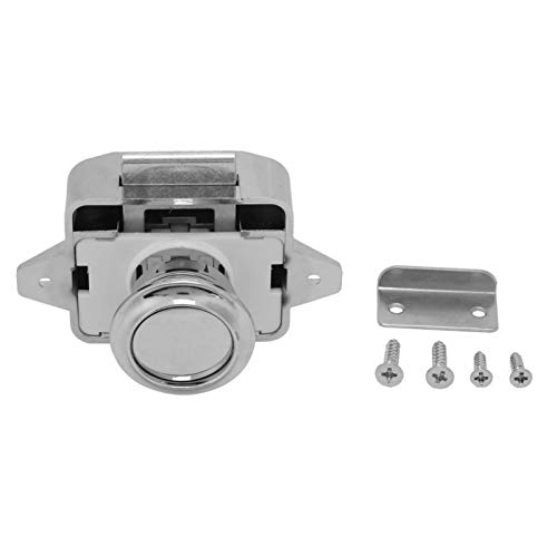 Cabinet Push Lock, RV Button Lock, 3 Stück Aluminiumlegierung Auto Boot Push Button Locks RV Cabinet Drawer Sicherheitsverriegelung für RV, Boot, Yacht von Kuuleyn