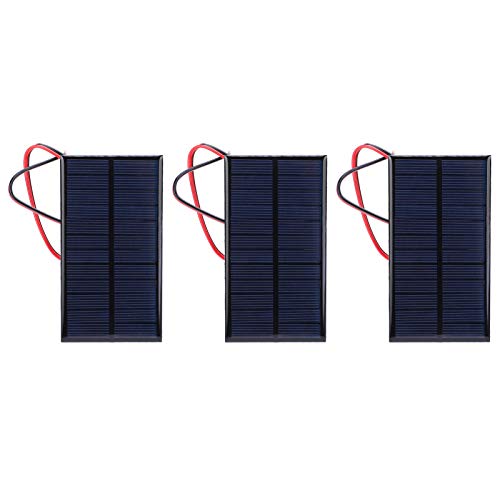 Solarpanel, Epoxy-Solarpanel, Solarpanels für Privathaushalte, 3-teiliges DC 6V 1W-Solarpanel-Zellenleistungsmodul Polykristallines Silizium-Solarpanel mit 30 cm Kabel von Kuuleyn