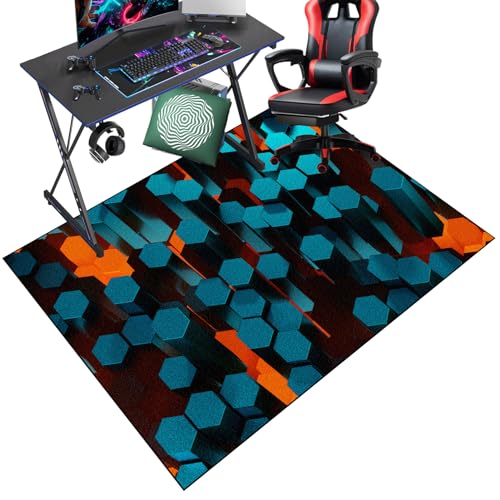 Bürostuhl Matte, Schreibtischstuhl Unterlage, Bodenschutzmatte, Kratzfest Bodenmatte, Gaming Teppich für Laminat, Parkett und Hartböden, Dekoriere Dein Büro, Wohnzimmer, Schlafzimmer 130 x 150 cm von Kwbtxnghmszy