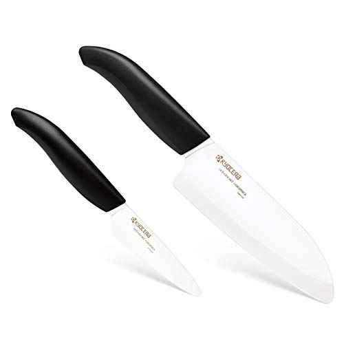 Kyocera GEN Geschenkset Keramik Santoku Messer mit Schälmesser | Klinge 14 cm und 7,5 cm | ergonomischer Griff | extrem scharfes Küchenmesser | Kochmesser Profi Messer von KYOCERA Kitchen Products