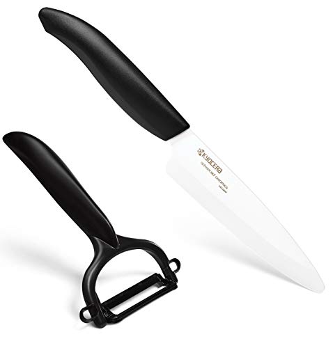 Kyocera GEN Starterset Keramik Obst- & Gemüsemesser mit Schäler | Klinge 11 cm | ergonomischer Griff | extrem scharfes Küchenmesser und Sparschäler | Kochmesser Profi Messer von Kyocera