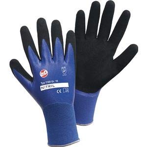 L+D Leipo+ Doehle 1169 Feinstrickhandschuh Nitril Aqua Nylon mit doppelter, Blau von L+D