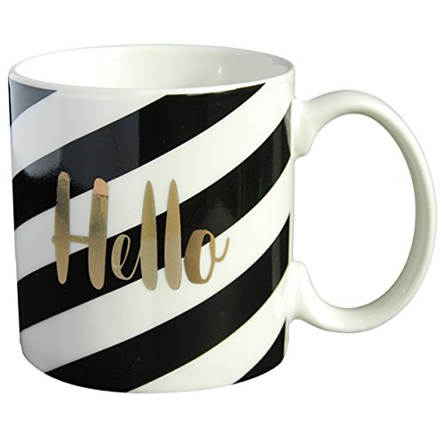 DRAEGER PARIS 1886 Hello Tasse, Noir/Or, 11.6 x 9.5 x 8.2 cm von DRAEGER