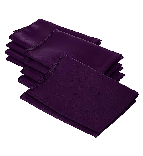 LA Linen Popeline Servietten, Polyester, Aubergine, 45,7 x 45,7 cm, 10 Stück von LA Linen