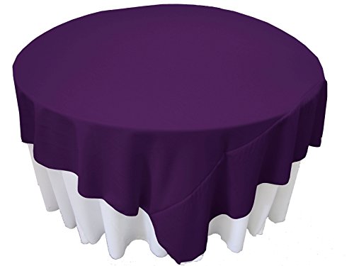 LA Linen Tablcloth Polyester Poplin Square Tablecloth, 90-Inch, Purple von LA Linen