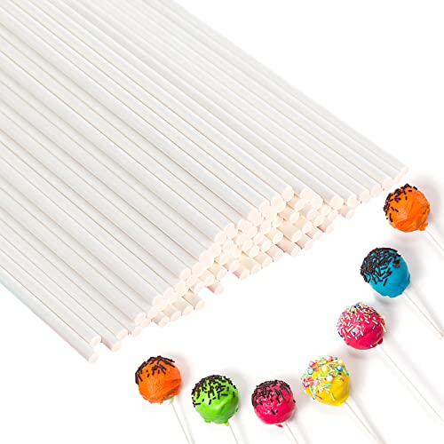 LABUYI 50 Stück Cake Pop Stiele,Cakepop Stiel,Cake Pops Stiele,Cakepopstiel,Lolli Stiele,Cake Pop Sticks,Lollipop Sticks,Zur Herstellung von Lutschern, Kuchen, Desserts,Weiß,10cm*3.5mm von LABUYI