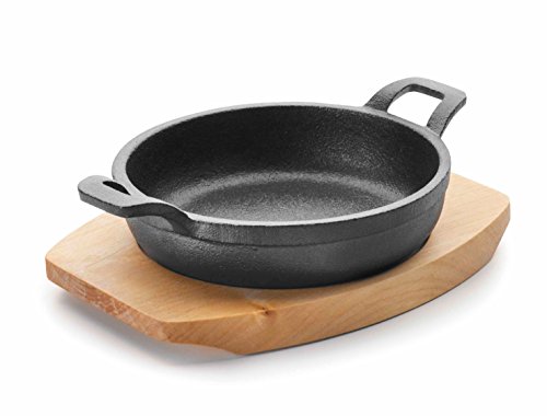 Lacor PFANNE M/HOLZBEHAELTER Magma D.18 cm, Gusseisen, Black, 25 x 19 x 8 cm von LACOR