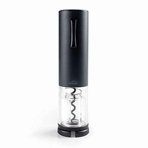 Lacor - 63057 - Elektrischer Korkenzieher Black Luxe aus Edelstahl, automatischer Weinöffner, elegant, modern und ergonomisch, Beleuchtung und LED-Anzeige, Ø 5 x 19 cm, Mattschwarz von LACOR