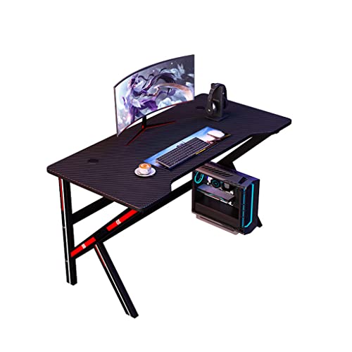 Home Desk Ecktisch Schreibtisch I-förmiger Computertisch, großer ergonomischer Gaming-Computertisch, Kabelmanagement, Spielecomputertisch für das Heimbüro, Schwarz - L 120 cm von LAMEDOAT