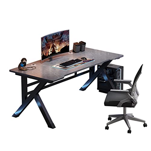 LAMEDOAT Einfacher Gaming-Schreibtisch in K-Form, Gamer-Workstation, Computertisch, Gaming-Tisch, ergonomische PC-Gaming-Workstation, PC-Schreibtisch für Heimbüro mit CPU-Ständer, AL 80 cm von LAMEDOAT