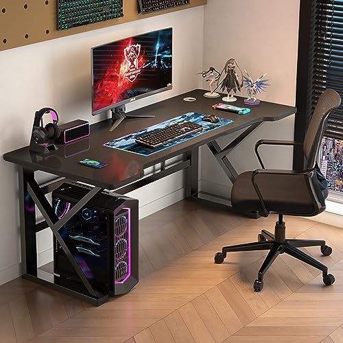 LAMEDOAT Ergonomischer Gaming-Schreibtisch, extrem breiter gebogener Gaming- und Bürotisch, moderner Heimschreibtisch, Gamer-Computertisch, 31 Zoll von LAMEDOAT