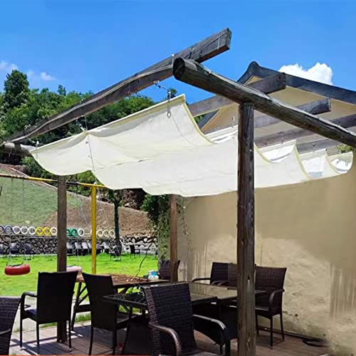 Wellenmarkise mit 95% UV-Schutz, zum Aufhängen, Wellen-Sonnenschutz, Ersatz-Sonnensegel, Wellen-Sonnensegel für Holz-Pergola, Spalier, Terrassendeck, 185 g/m², durchlässiges HDPE-Gewebe, we von LAMEDOAT