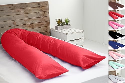 LANDSTER Schwangerschaftskissen Seitenschläferkissen Schlafkissen Ganzkörperkissen Stillkissen Pregnancy Pillow Body Pillow U/V/I förmiges Nür Kissen (U-Förmiges, Rot) von LANDSTER