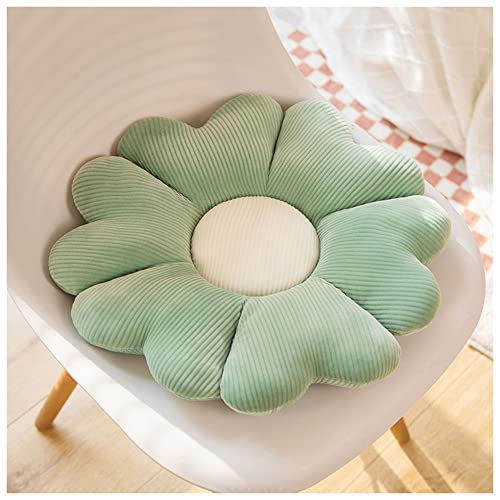 LANFIRE Blume Plüsch Kissen Kissen Bodenkissen Dekoratives Blumenkissen Sitzkissen Rückenlehnenkissen Schlafsofa Kissen (30CM, Green White) von LANFIRE