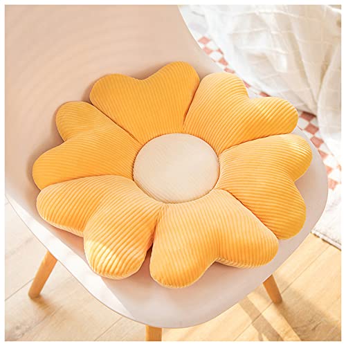 LANFIRE Blume Plüsch Kissen Kissen Bodenkissen Dekoratives Blumenkissen Sitzkissen Rückenlehnenkissen Schlafsofa Kissen (30CM, Yellow White) von LANFIRE