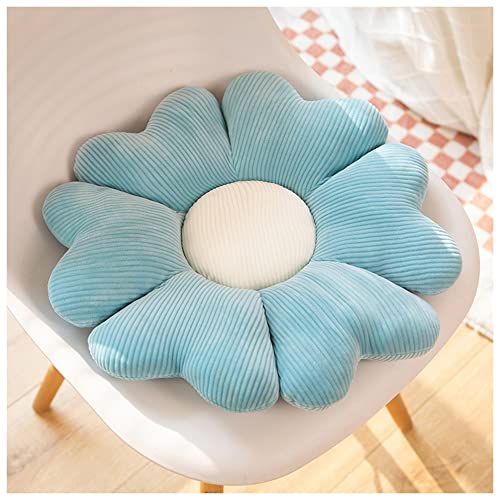 LANFIRE Blume Plüsch Kissen Kissen Bodenkissen Dekoratives Blumenkissen Sitzkissen Rückenlehnenkissen Schlafsofa Kissen (45CM, Blue White) von LANFIRE