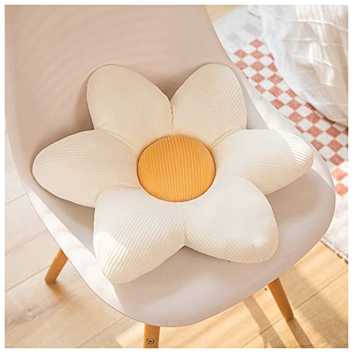 LANFIRE Blume Plüsch Kissen Kissen Bodenkissen Dekoratives Blumenkissen Sitzkissen Rückenlehnenkissen Schlafsofa Kissen (60CM, White) von LANFIRE