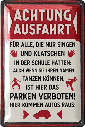 LANOLU Retro-Blechschild - Einfahrt Freihalten Schild, Parkverbot Schild, Ausfahrt freihalten auch gegenüber, Einfahrt Tag und Nacht Freihalten - 20x30cm von LANOLU