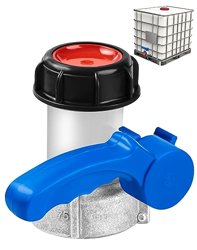 LAOYE 75mm IBC Auslaufhahn Wassertank Universal Adapter DN50 IBC Zubehör Auslauf Wassertank Anschluss IBC Tank Zubehör für IBC Tank Regentonnen Wassertank von LAOYE