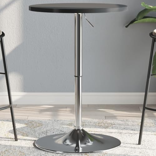 LAPOOH Bartisch Schwarz 50x50x90 cm Holzwerkstoff Verchromter Stahl, Stehtisch Küche, Tisch, Hochtisch, Bartische & -theken, Esstisch, Bar Tisch, Bar Table - 4007191 von LAPOOH