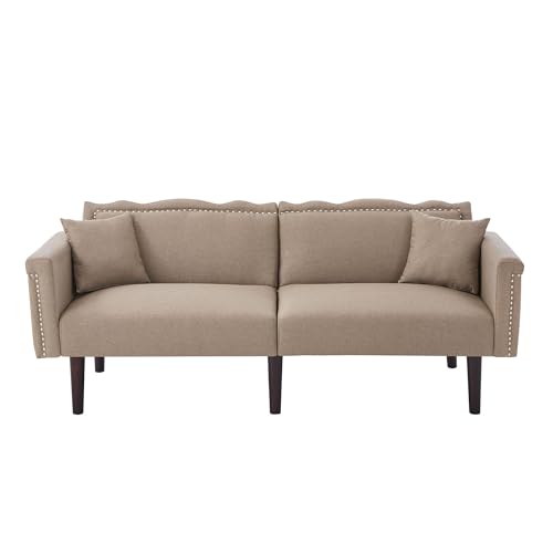 LARFOEK 2-Sitzer-Sofa, Zweisitzer Sofa mit Schlaffunktion, Unabhängig Verstellbare Doppelrückenlehnen, Schlafsofa mit Armlehne, Couch für Wohnzimmer Schlafzimmer, 176 x 72 x 72 cm, Antikbraun LARFOEK 2-Sitzer-Sofa, Zweisitzer Sofa mit Schlaffunktion, Unabhängig Verstellbare Doppelrückenlehnen, Schlafsofa mit Armlehne, Couch für Wohnzimmer Schlafzimmer, 176 x 72 x 72 cm, Antikbraun von LARFOEK