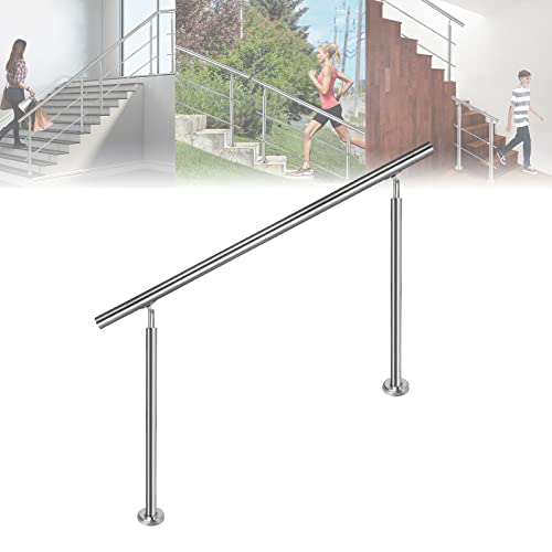 LARS360 100cm Handlauf Geländer Treppengeländer Ø 42 mm Geländerstäben aus Edelstahl 0 Querstreben Terrassengeländer Bodenmontage Bausatz Treppen für Drinnen Draußen Treppen Balkon Brüstung von LARS360