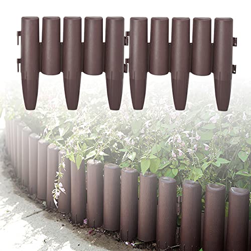 LARS360 16,8m Rasenkante Kunststoff Holzoptik Beeteinfassung Mähkante Garden Border Wetterfest Gartenpalisade Beetzaun 1 Element (L x H): 28 x 24cm Braun von LARS360