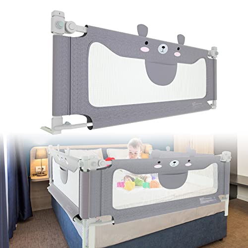 LARS360 200 cm Kinderbettgitter Bettgitter Fallschutz Sicherheitsgitter Höhenverstellbares Bett Absturzsicherung Bettrailing Gitterbett für Kleinkinder Babys und Kinder von LARS360