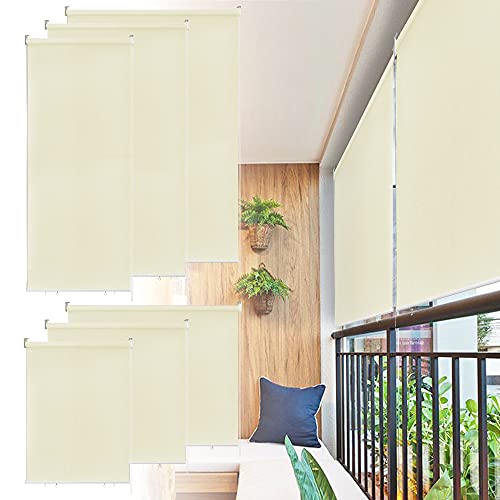 LARS360 Außenrollo Vertikaler Sonnenschutz Balkon Terrasse Wasserdichter Sonnenschutz Sichtschutz Beige 180x240cm von LARS360