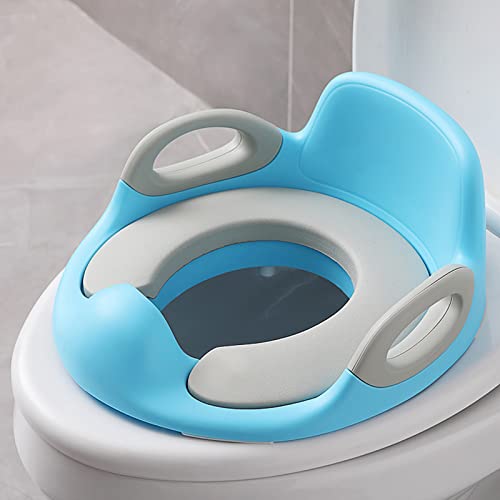 LARS360 Kinder Toilettensitz WC Aufsatz für 12 Monate bis 7 Jahre - Baby Sitz Anti-Rutsch Polster Kloaufsatz - Griff und Spritzschutz Toilettentrainer (Blau) von LARS360