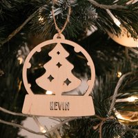 Weihnachtsbaumschmuck Aus Holz - Personalisiert Holzanhänger Mit Weihnachtsbaum-Motiv von LAUBLUST