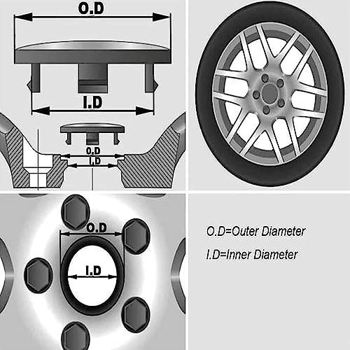 LAVIYE Sturdy 4-teilige Radnabenabdeckung für Citroen C5 C2 C3 C4 C1 56mm Auto Zentralnabenabdeckung, Nabenabdeckung Kunststoff/Legierung Autoteile von LAVIYE